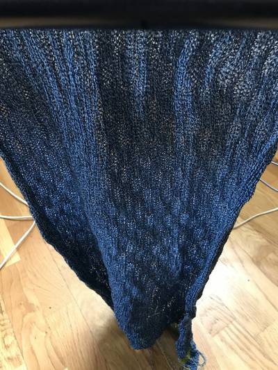 Cotton summerdress on machine