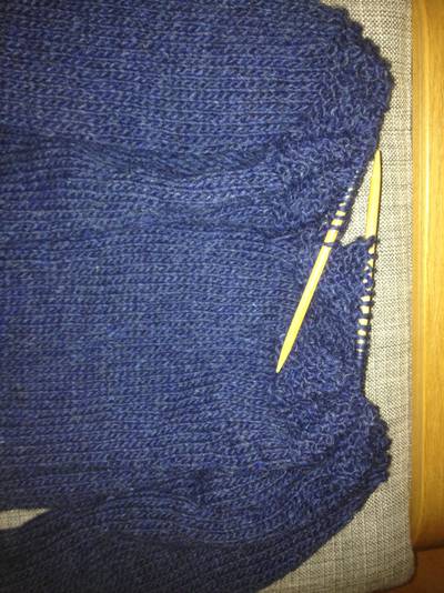 Garter stich in shoulder